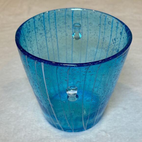 Vintage Venini for Disaronno Blue Hand Blown Glass Ice Bucket Made in Italy - Picture 5 of 7